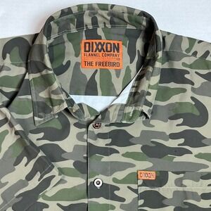 DIXXON The Freebird Short Sleeve Camo Button Up Shirt Men US 2XL